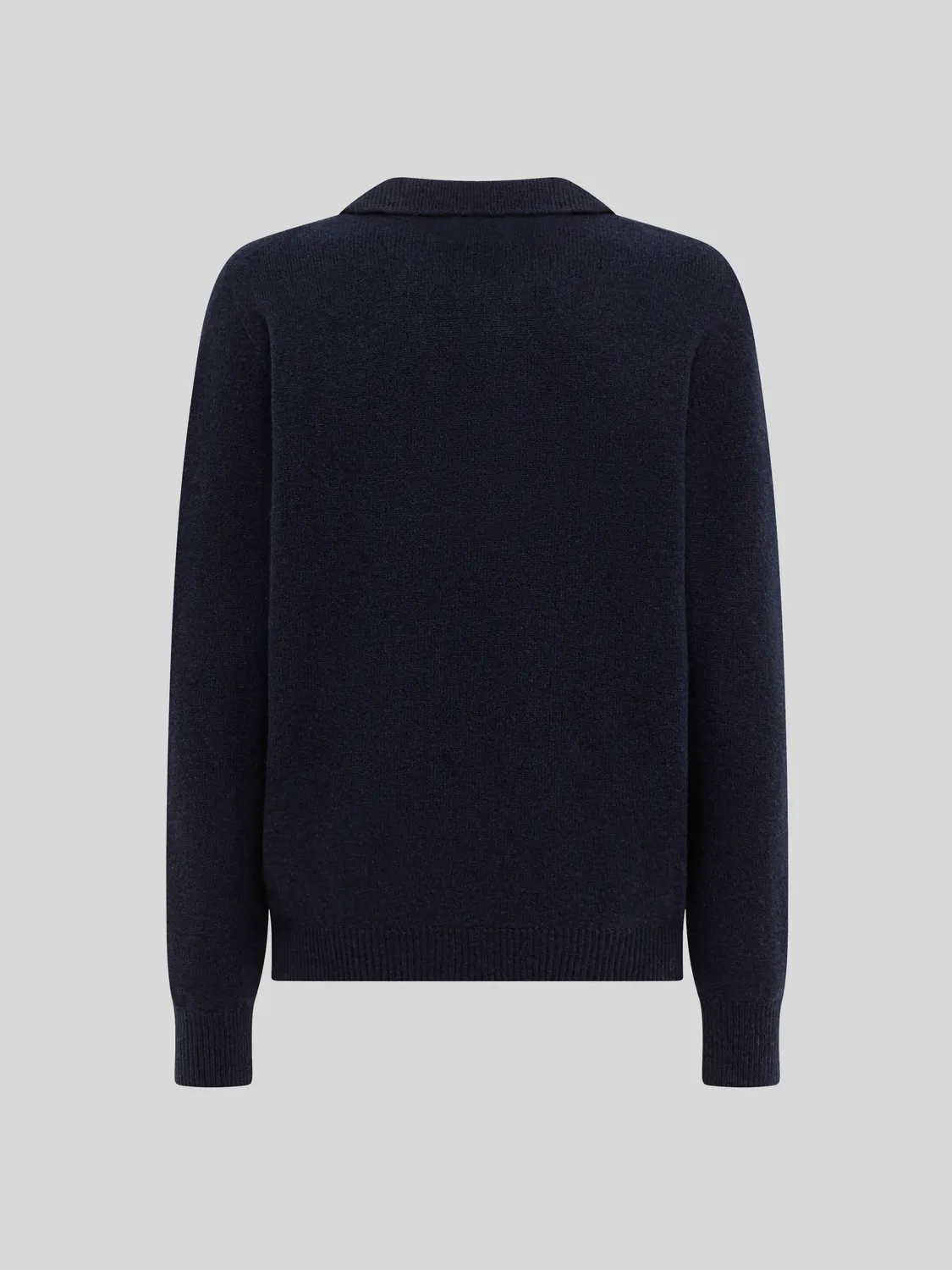 Laneus polo shirt uld cashmere navyblå