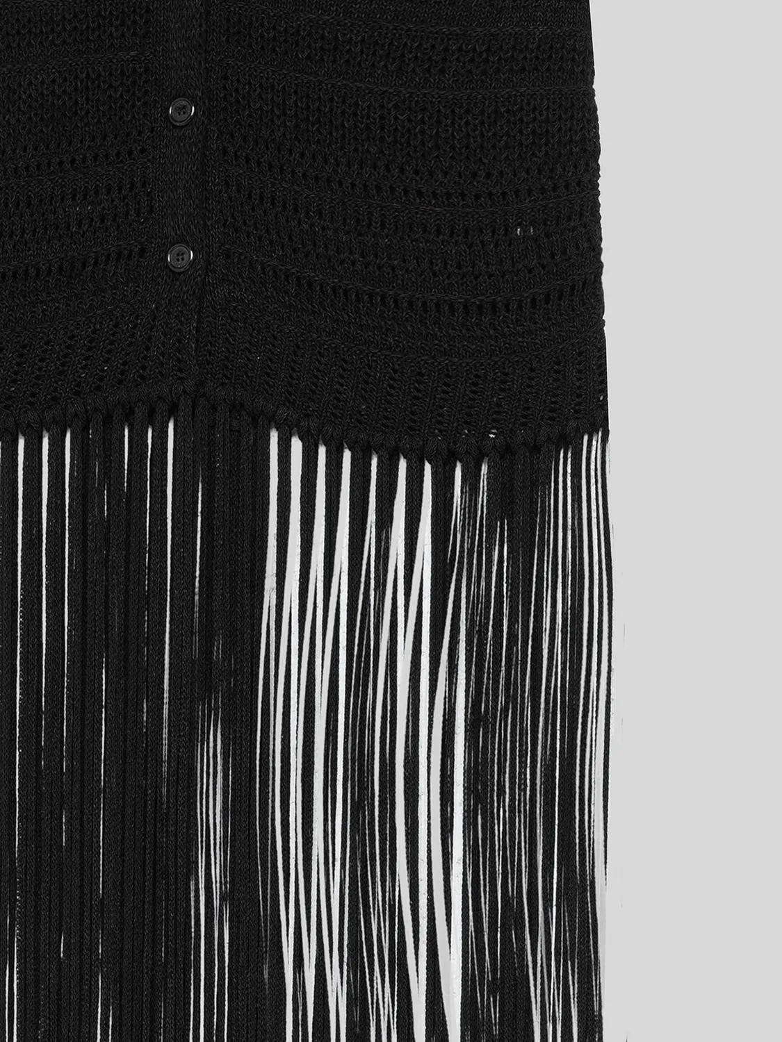Laneus cardigan sort maxi frynser