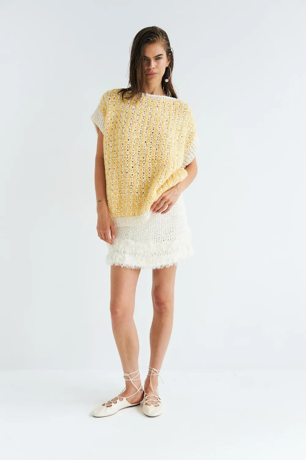 DAWNXDARE Annabel strikvest 118 honey mohair