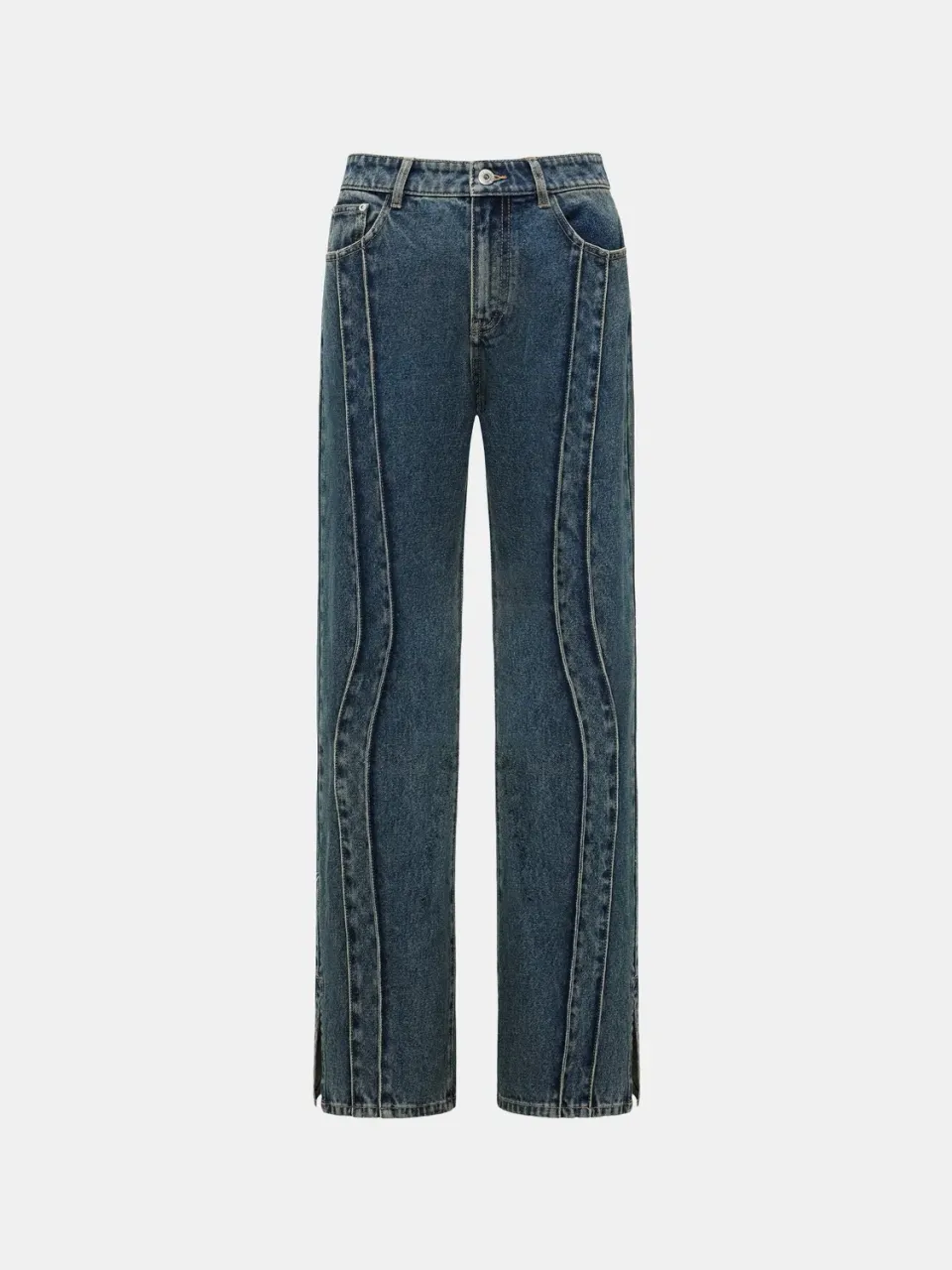 Feng Chen Wang Wave Straight Leg Jeans jeans blå slids