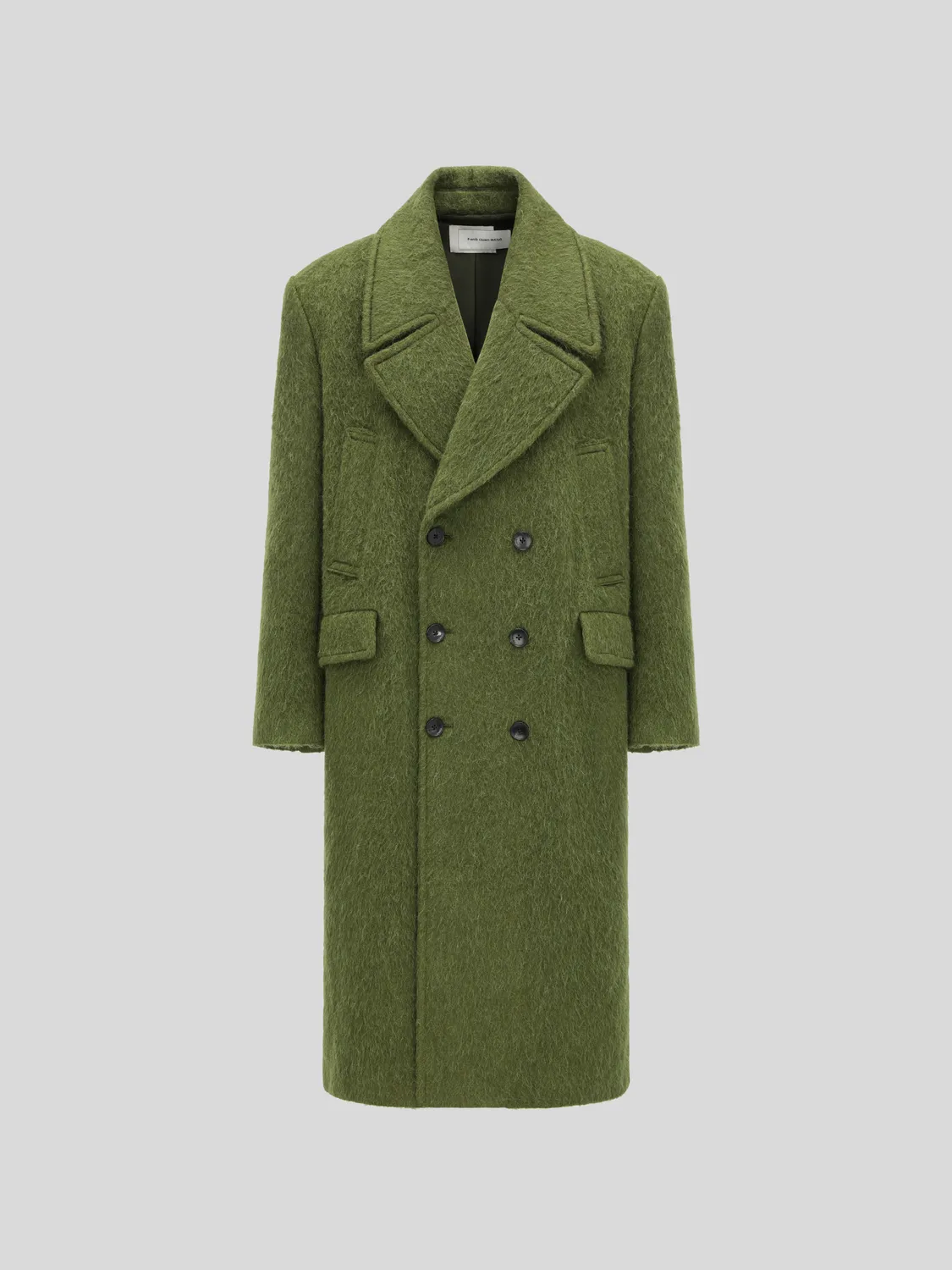 Feng Chen Wang Wool Blend Frakke Grøn Dobbeltknappet