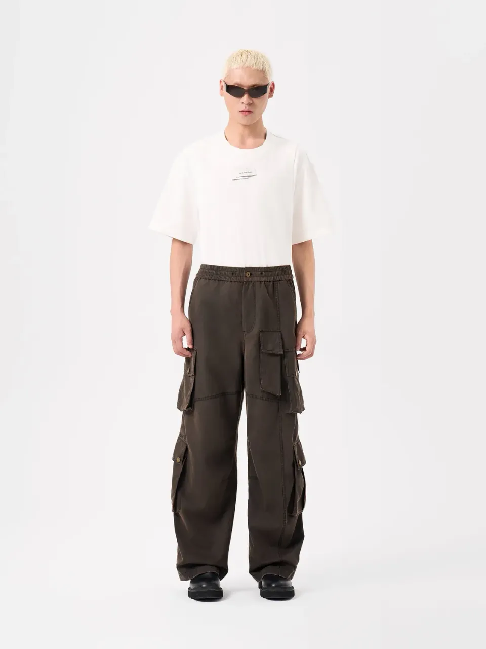 Feng Chen Wang Brown Deconstructed Washed utility bukser brun