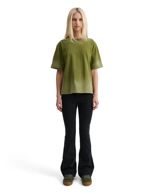 Alis Torey cropped t-shirt faded olive bomuld