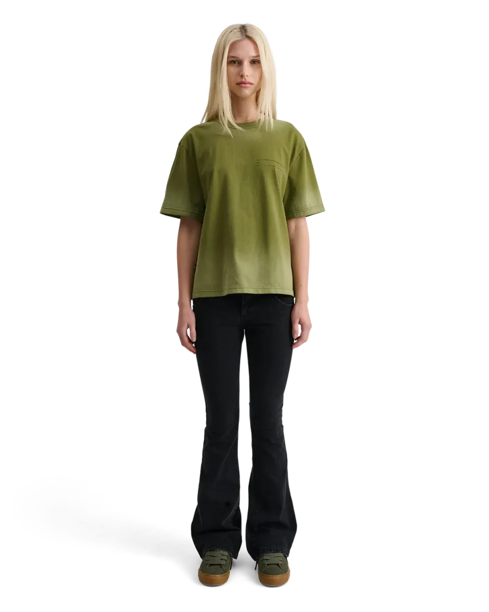 Alis Torey cropped t-shirt faded olive bomuld