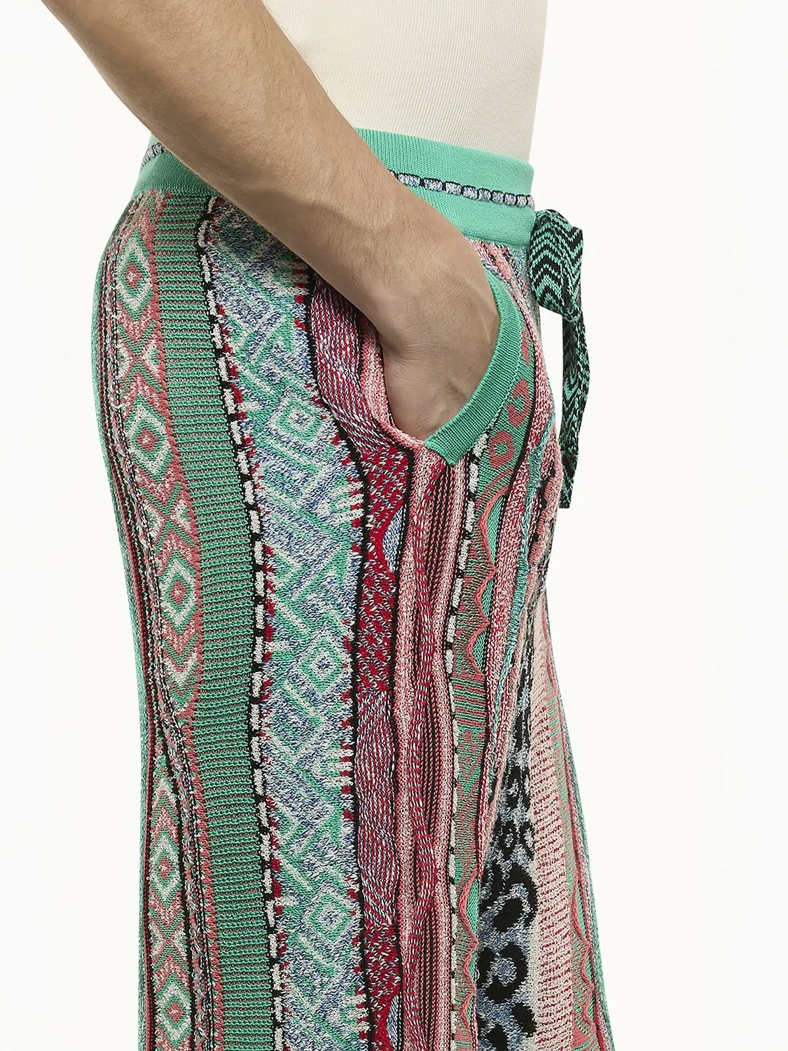Laneus multi-thread jacquard bermuda shorts grøn