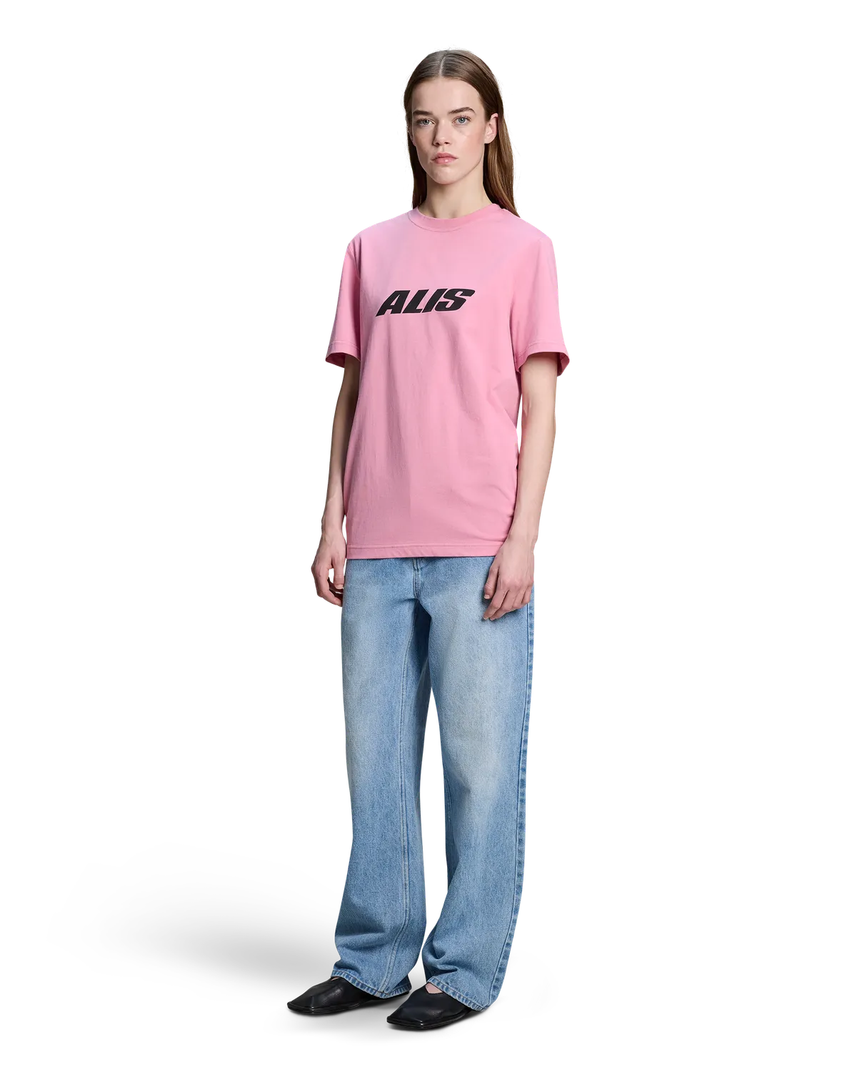 Alis Jeron t-shirt solid pink cropped fit
