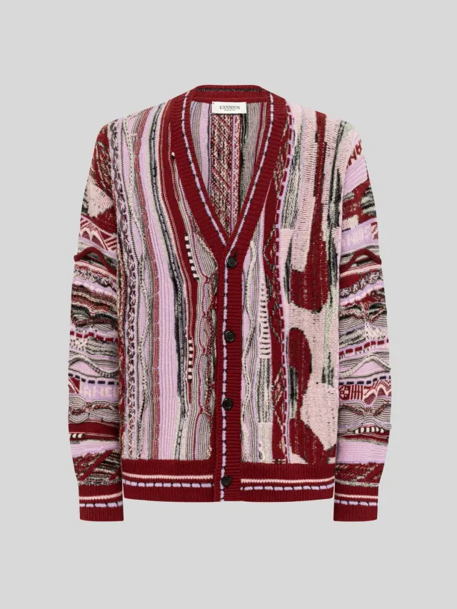 Laneus Boxy Jacquard Cardigan cardigan fico merino
