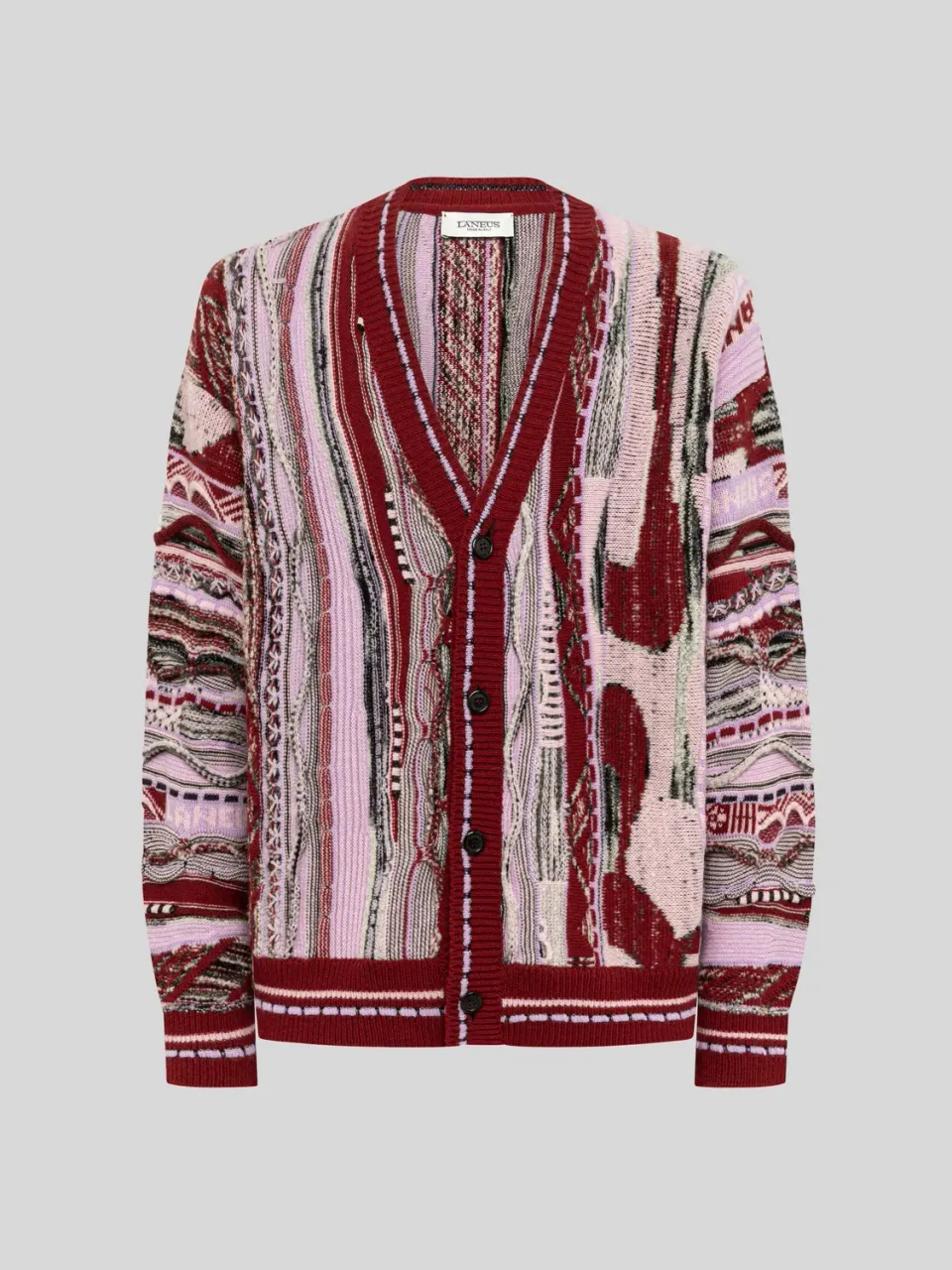 Laneus Boxy Jacquard Cardigan cardigan fico merino