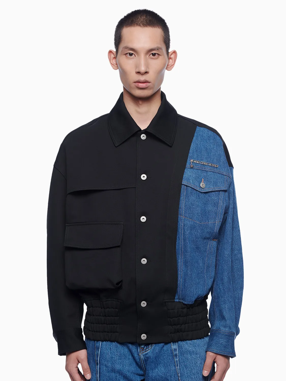Feng Chen Wang Poly Woven Denim jakke oversize