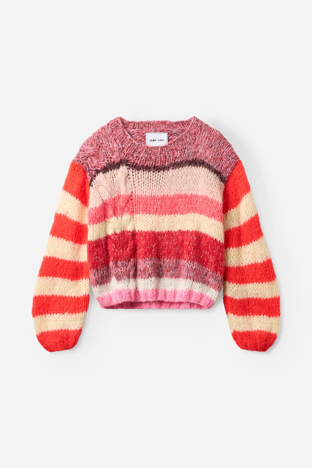 DAWNXDARE Beate strikpullover 935 red pink cropped