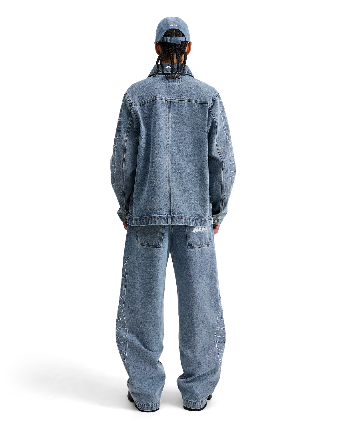 Alis Koston kasket Washed Light Blue broderi