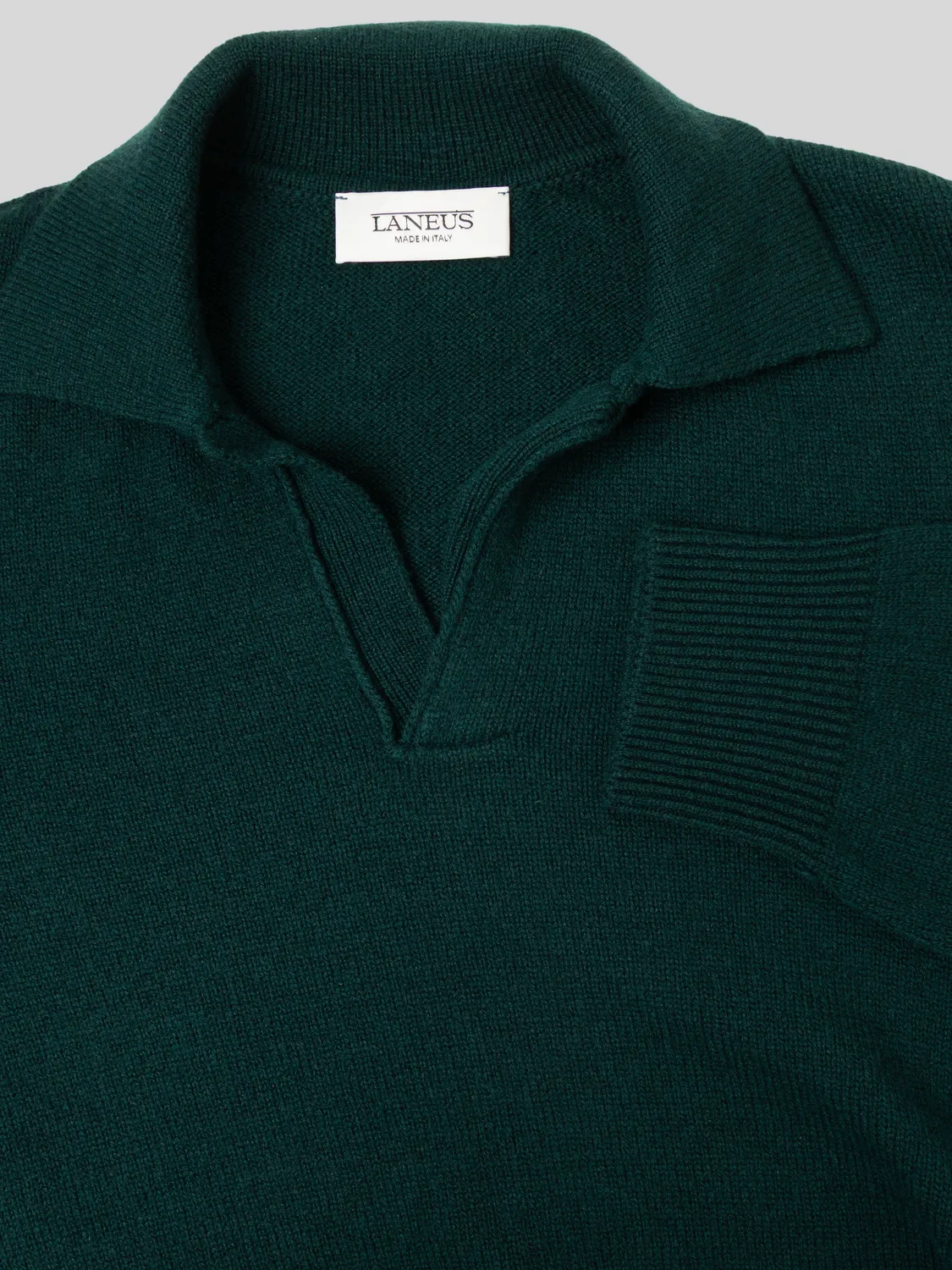 Laneus Wool and Cashmere Polo Shirt pologrøn uld
