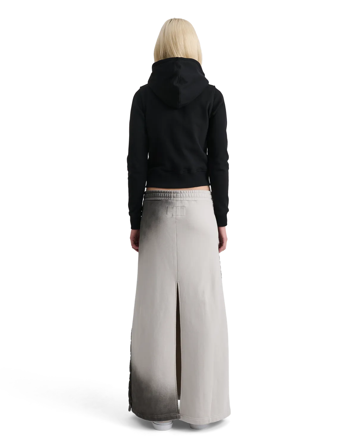 Alis Lauren hættetrøje med lynlås Solid Black cropped