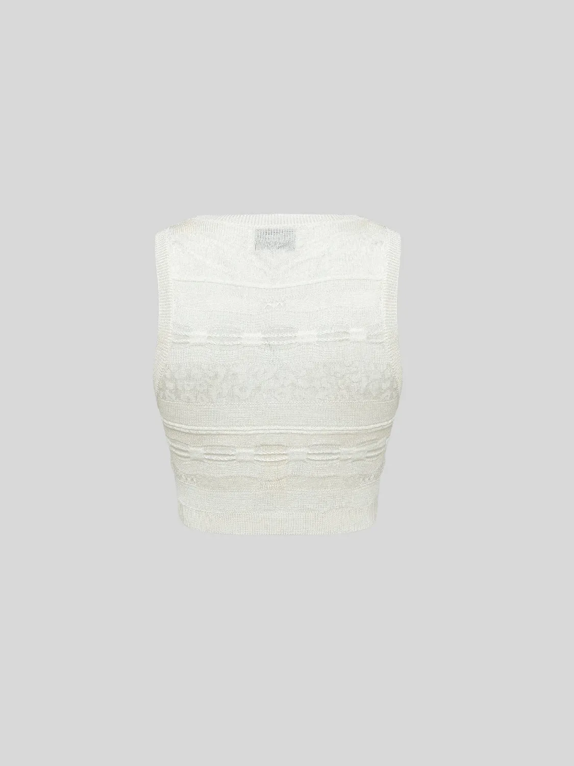Laneus Light Jacquard top creme slim viskose