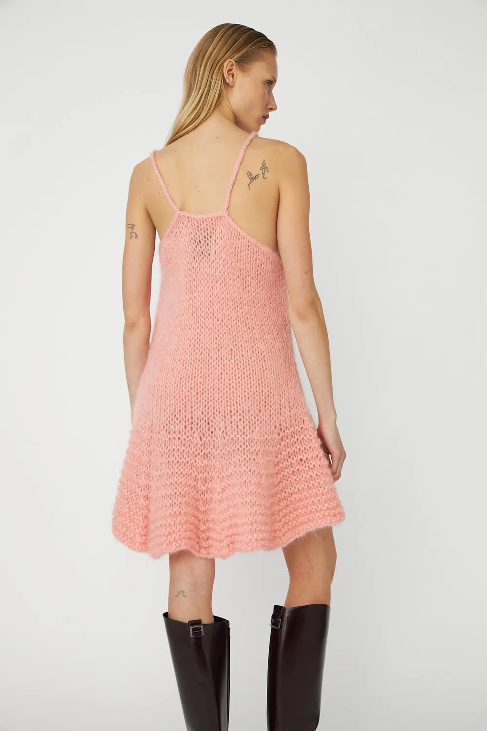 DAWNXDARE Wera kjole strikkjole 203 baby pink mohair