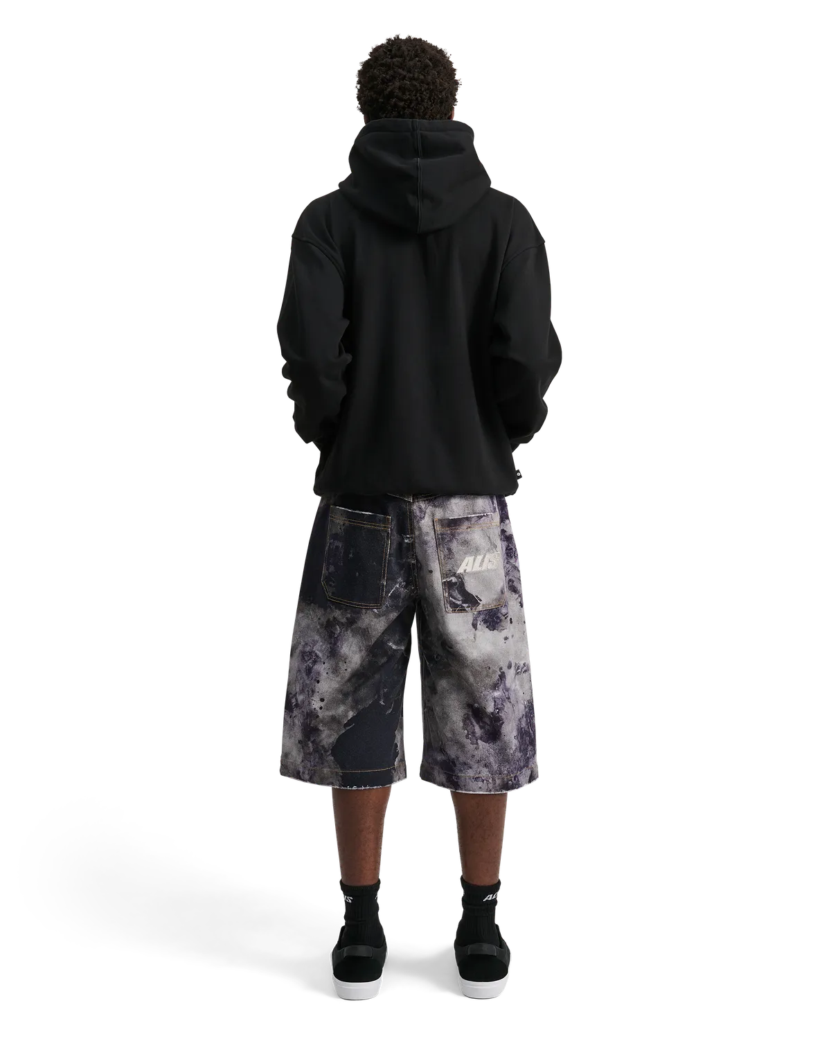 Alis Aaron hoodie faded black XS-XL lynlås