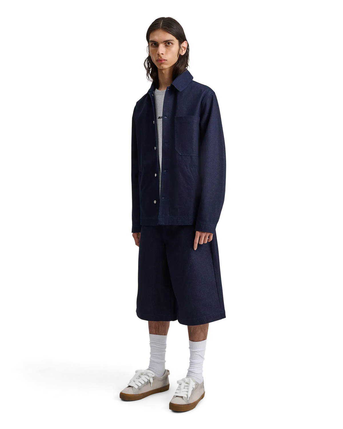 Alis Chaz Wide Fit denimshorts solid blue bomuld