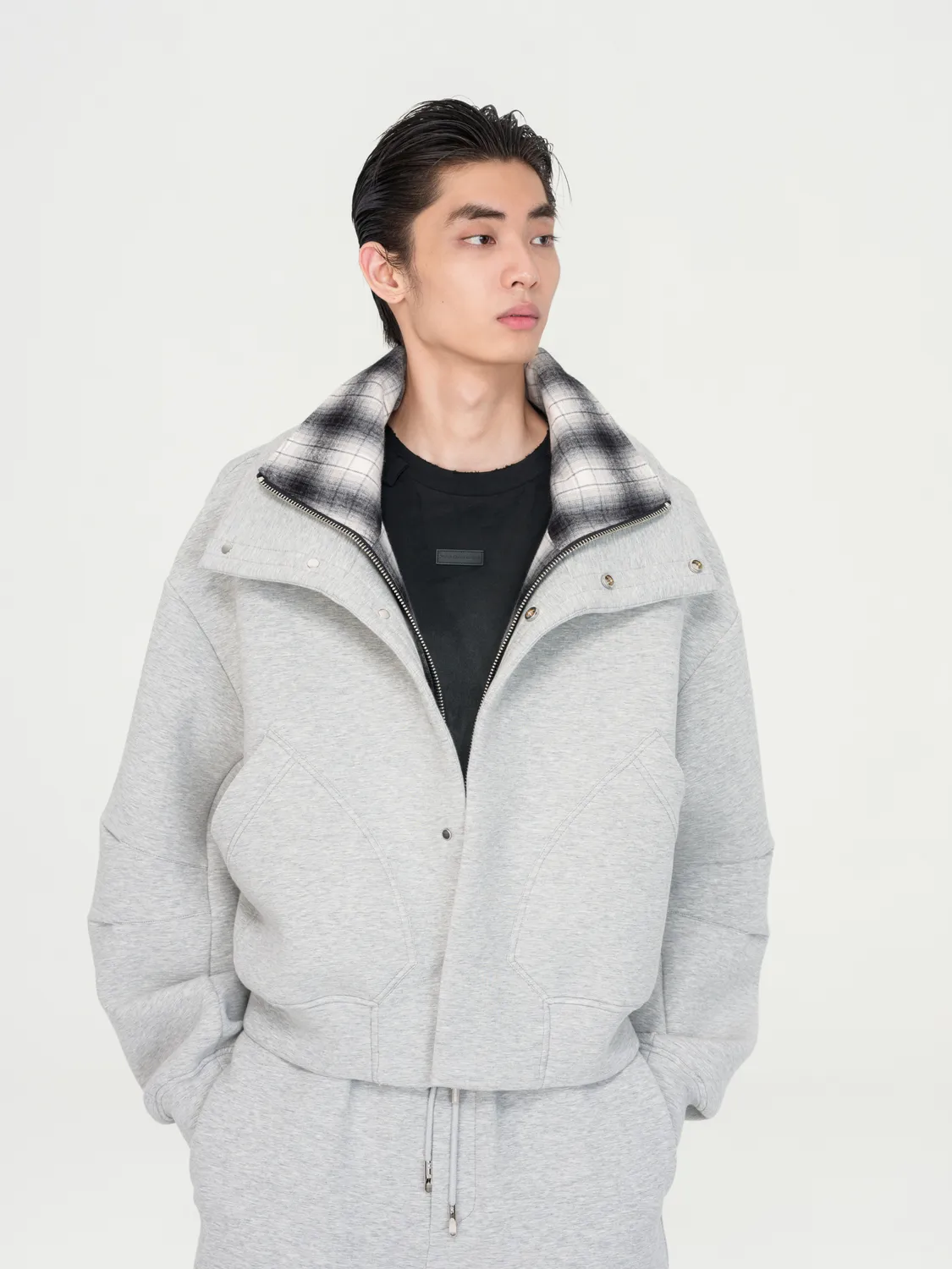 Feng Chen Wang Scuba Knit Jakke Grå 2-i-1 Lagdelt
