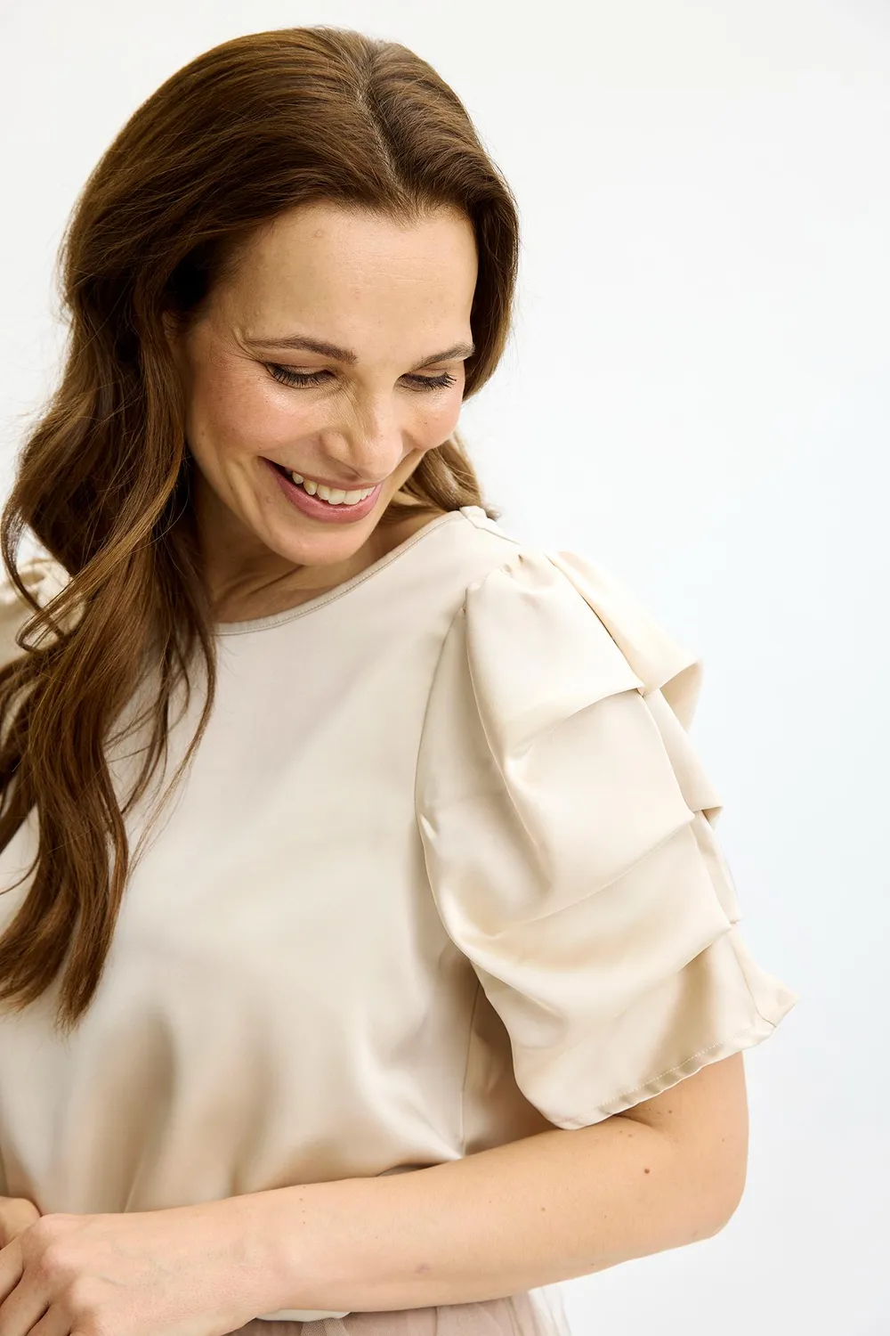 IN FRONT Alexandra bluse med print