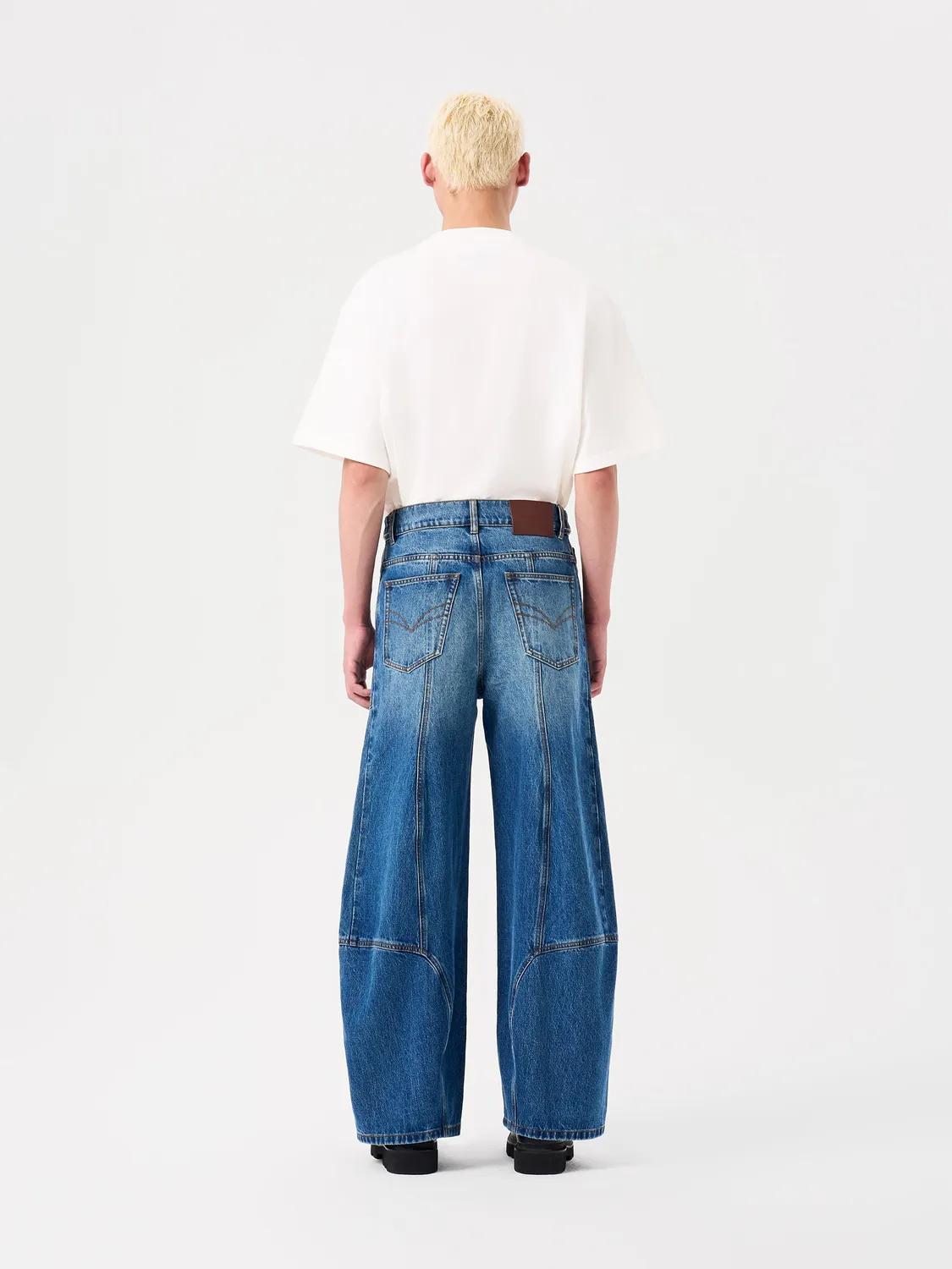 Feng Chen Wang Deconstructed Stitch jeans blå