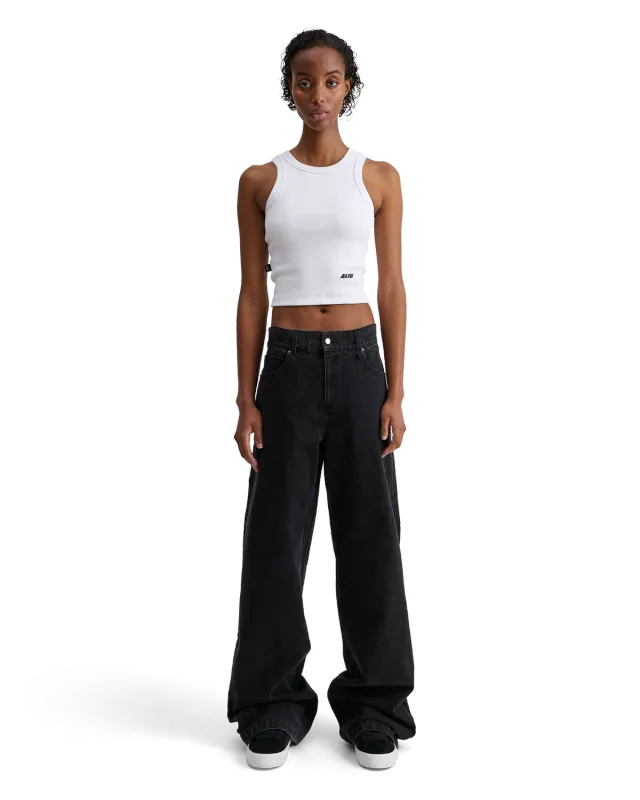 Alis Bam jeans wide fit vasket sort bomuld