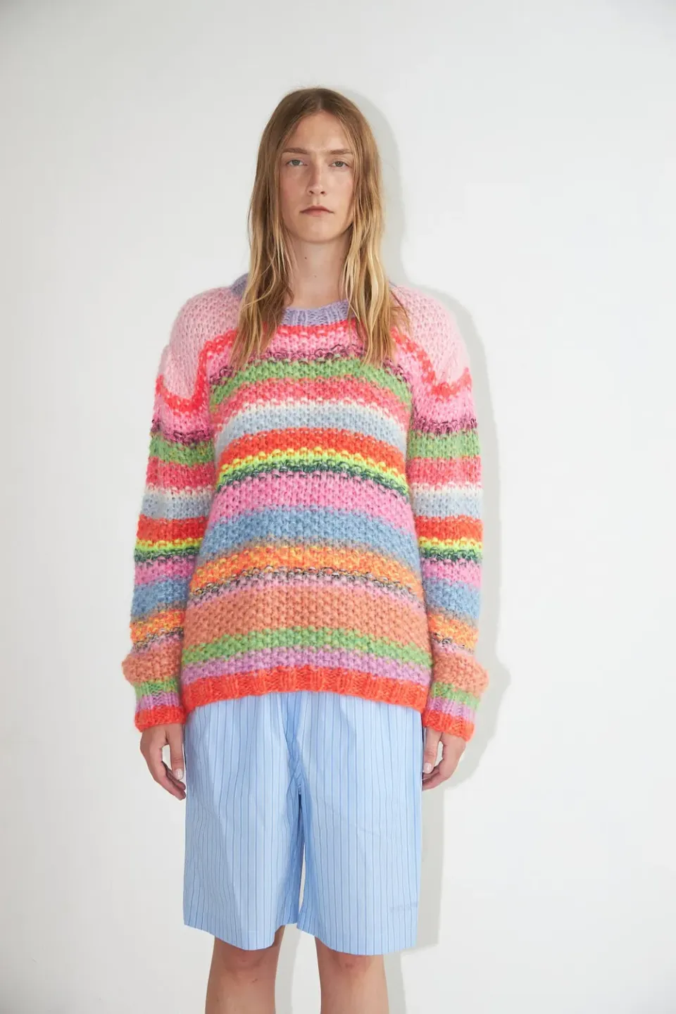 DAWN x DARE HALEY strikpullover multi stribet mohair