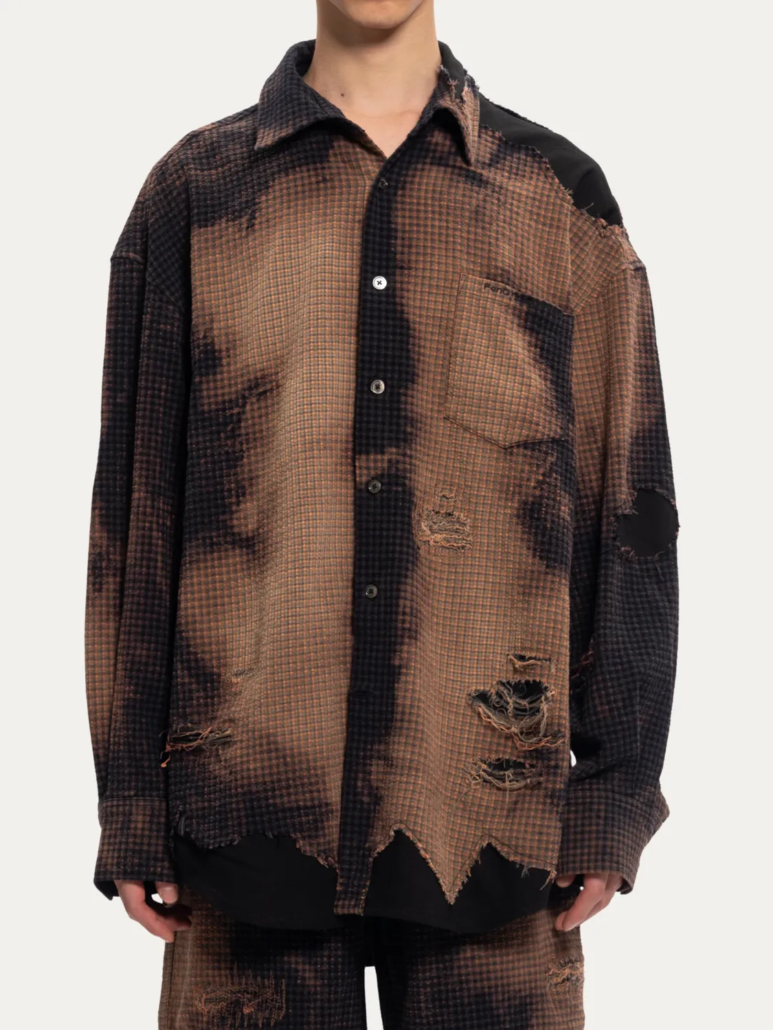 Feng Chen Wang Decayed Check skjorte XS-XL ternet