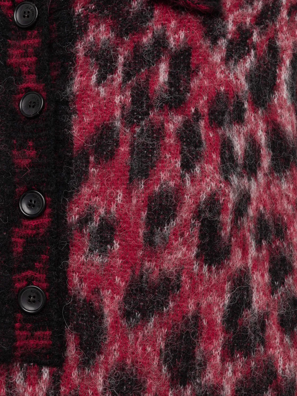 Laneus Oversize Brushed Spot Knit polo rød alpaka