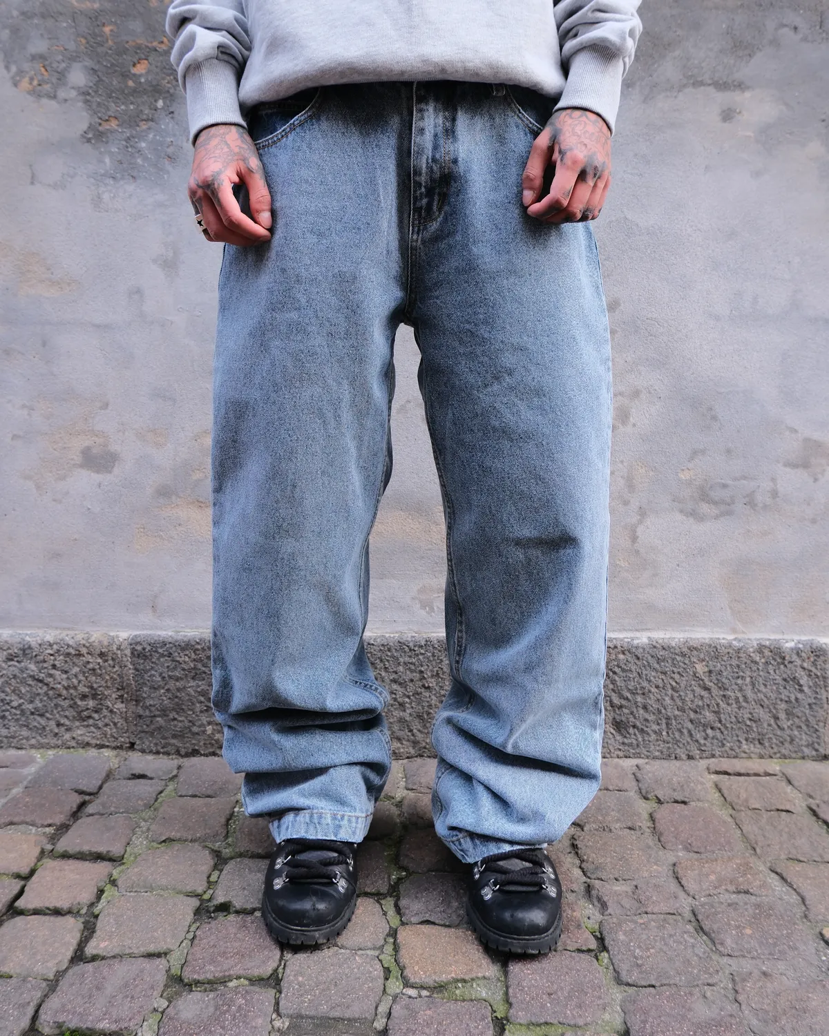 Alis Bam wide fit jeans Washed Light Blue