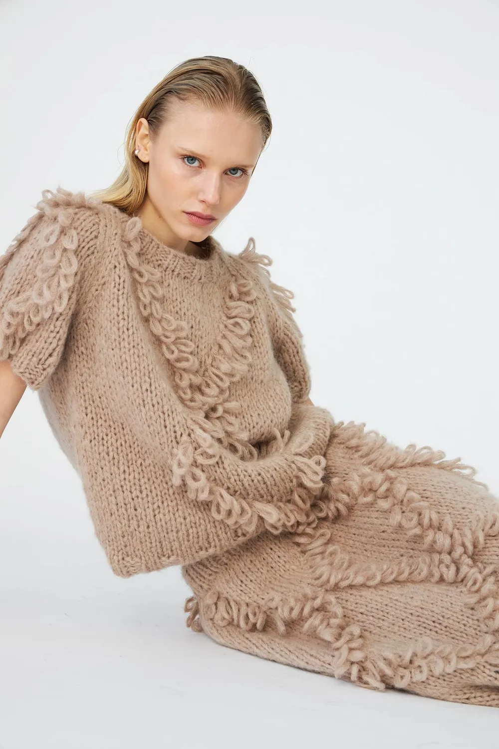 DAWNxDARE Estelle Diamond strik top 192 peat mohair
