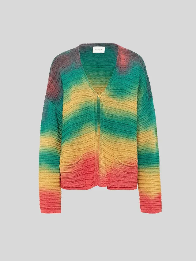 Laneus Rainbow Knit Cardigan cardigan multicolour bomuld