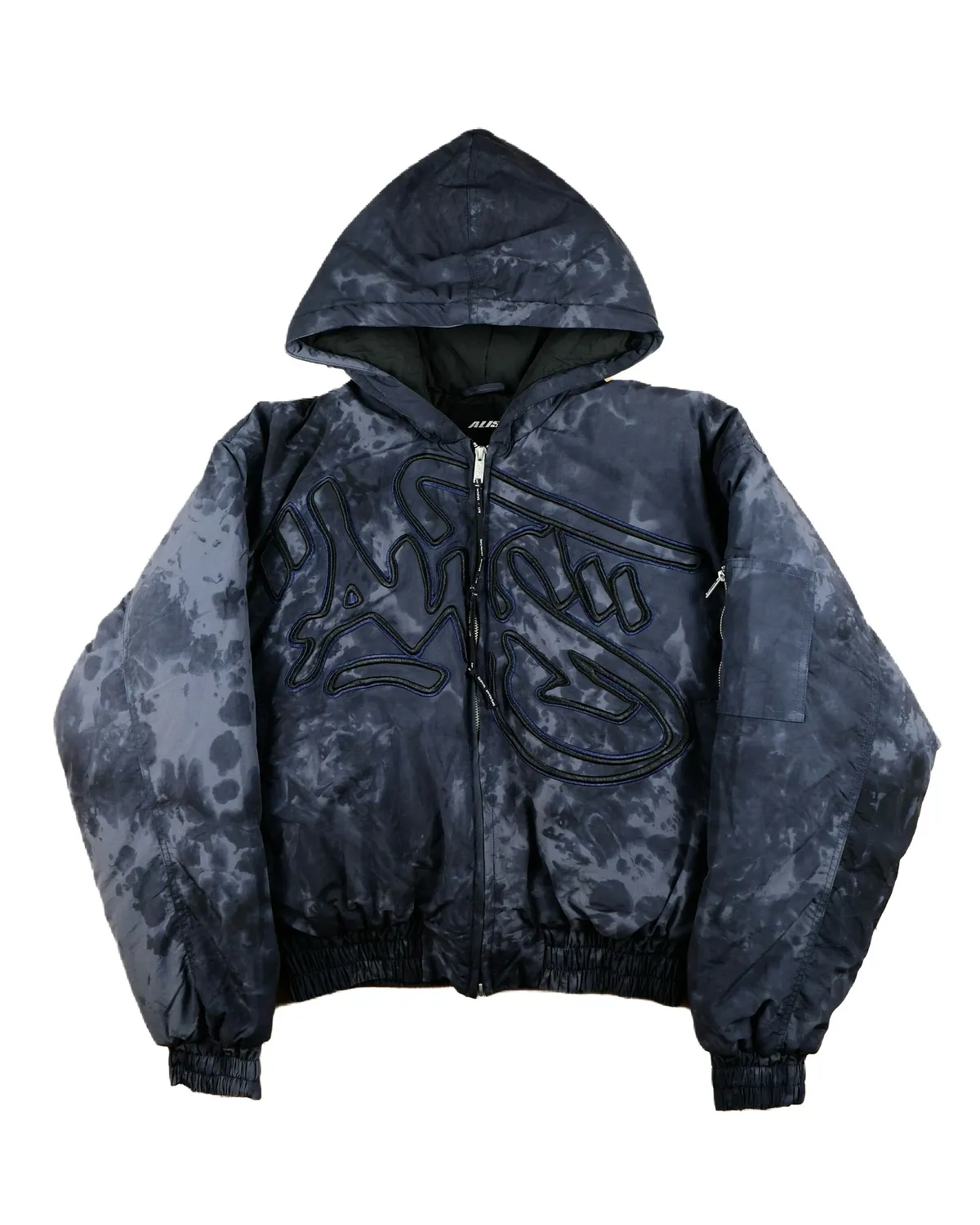 Alis Hoiy bomberjakke Salty Blue broderi cropped