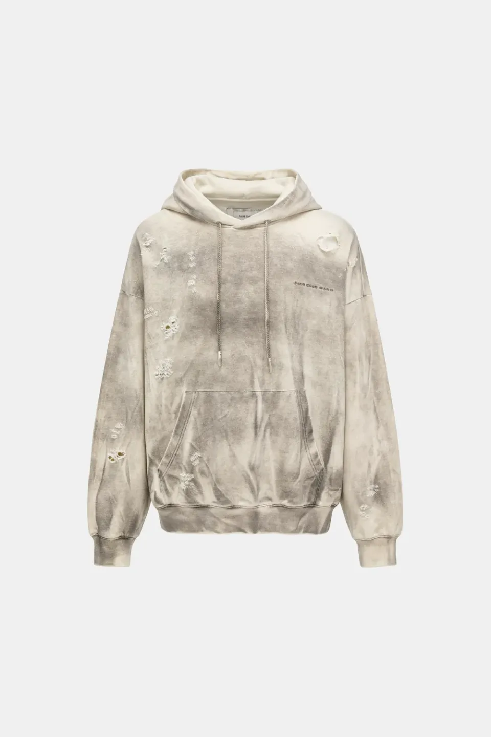Feng Chen Wang Sandwashed Ripped jersey hoodie