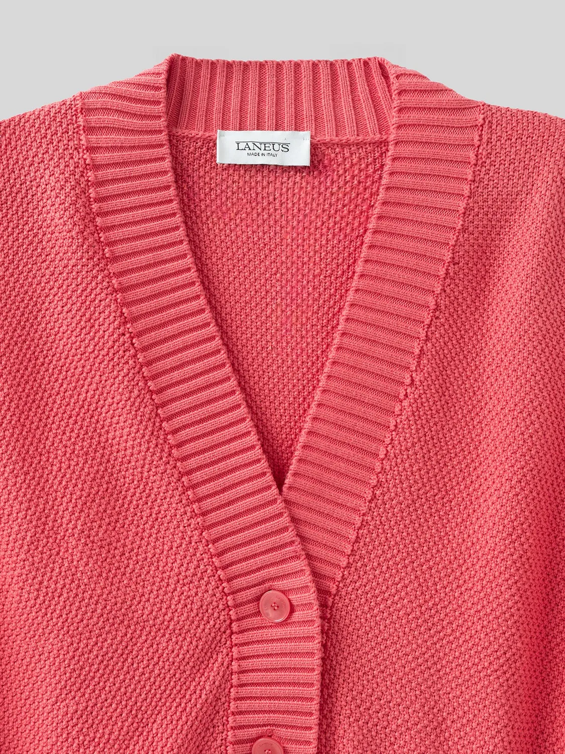 Laneus Strik Cardigan Pink Bomuld Boxy Fit