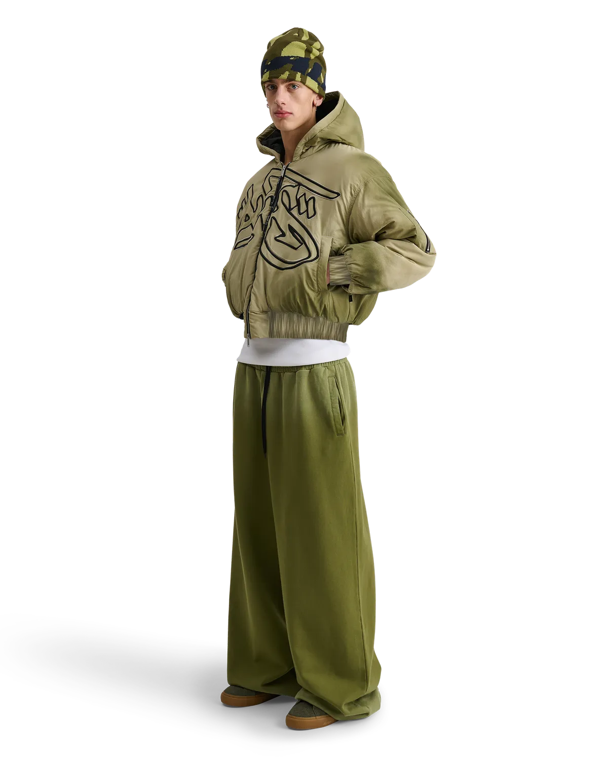 Alis Hoiy Oversized bomberjakke gray green spray