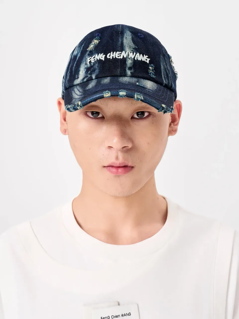 Feng Chen Wang tie-dye denim kasket blå
