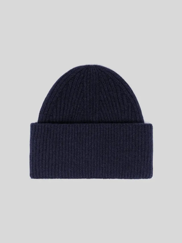 Laneus Cashmere Beanie hue navy blue kashmir