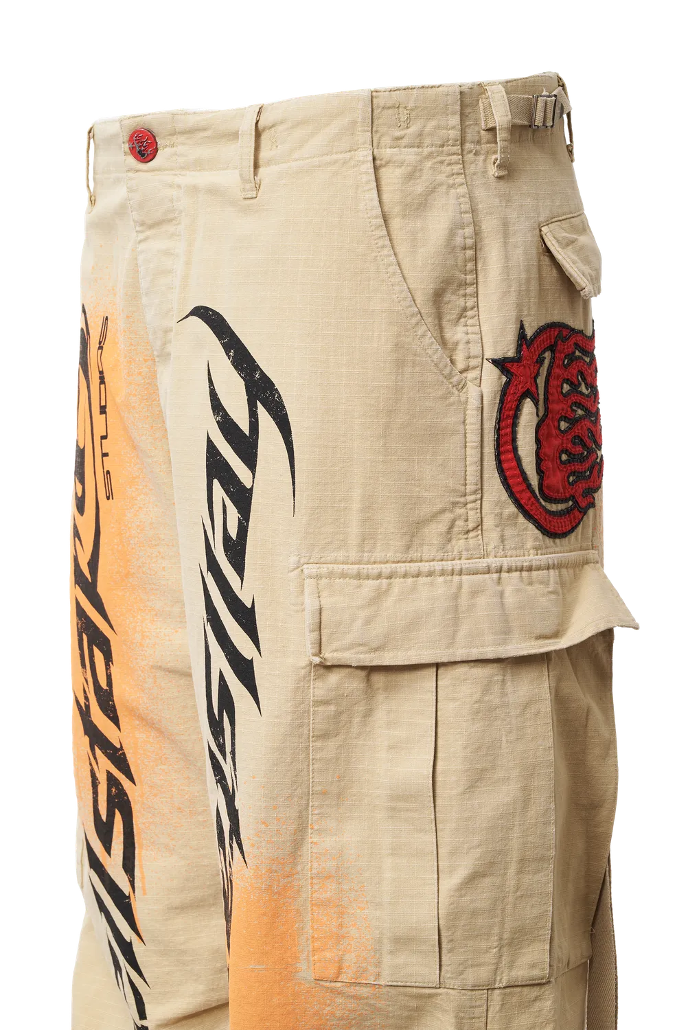 Hellstar Spray Paint cargobukser beige med print