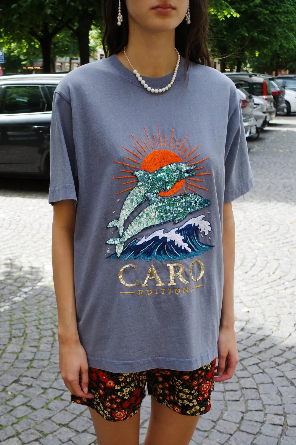 Caro Editions Freddy T-shirt dolfin grey økologisk bomuld