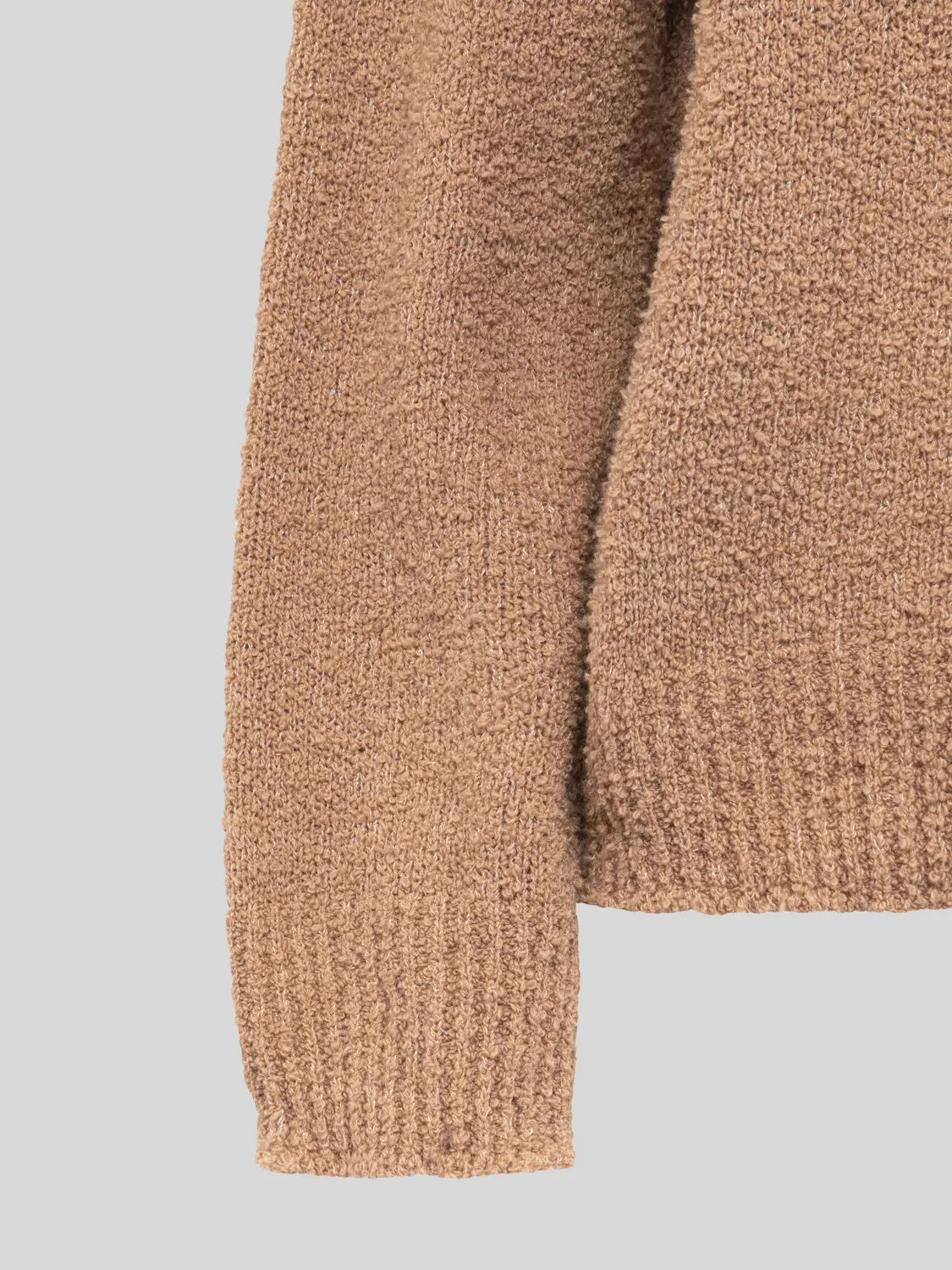 Laneus crew neck strik camel uld boxy