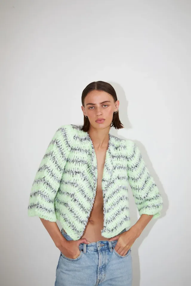 DAWNXDARE GINZA 916 hæklejakke lime flerfarvet