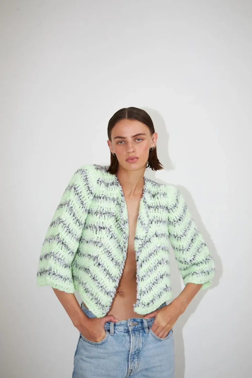 DAWNXDARE GINZA 916 hæklejakke lime flerfarvet