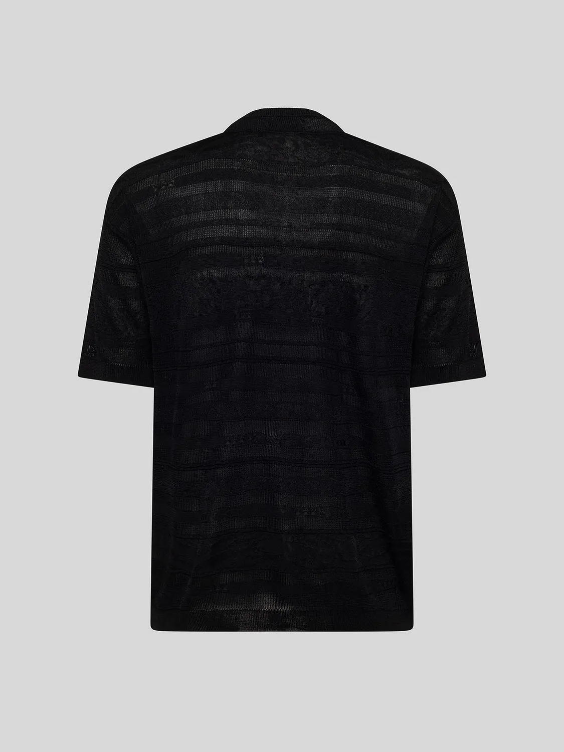 Laneus Lightweight Jacquard T-Shirt t-shirt sort viskose
