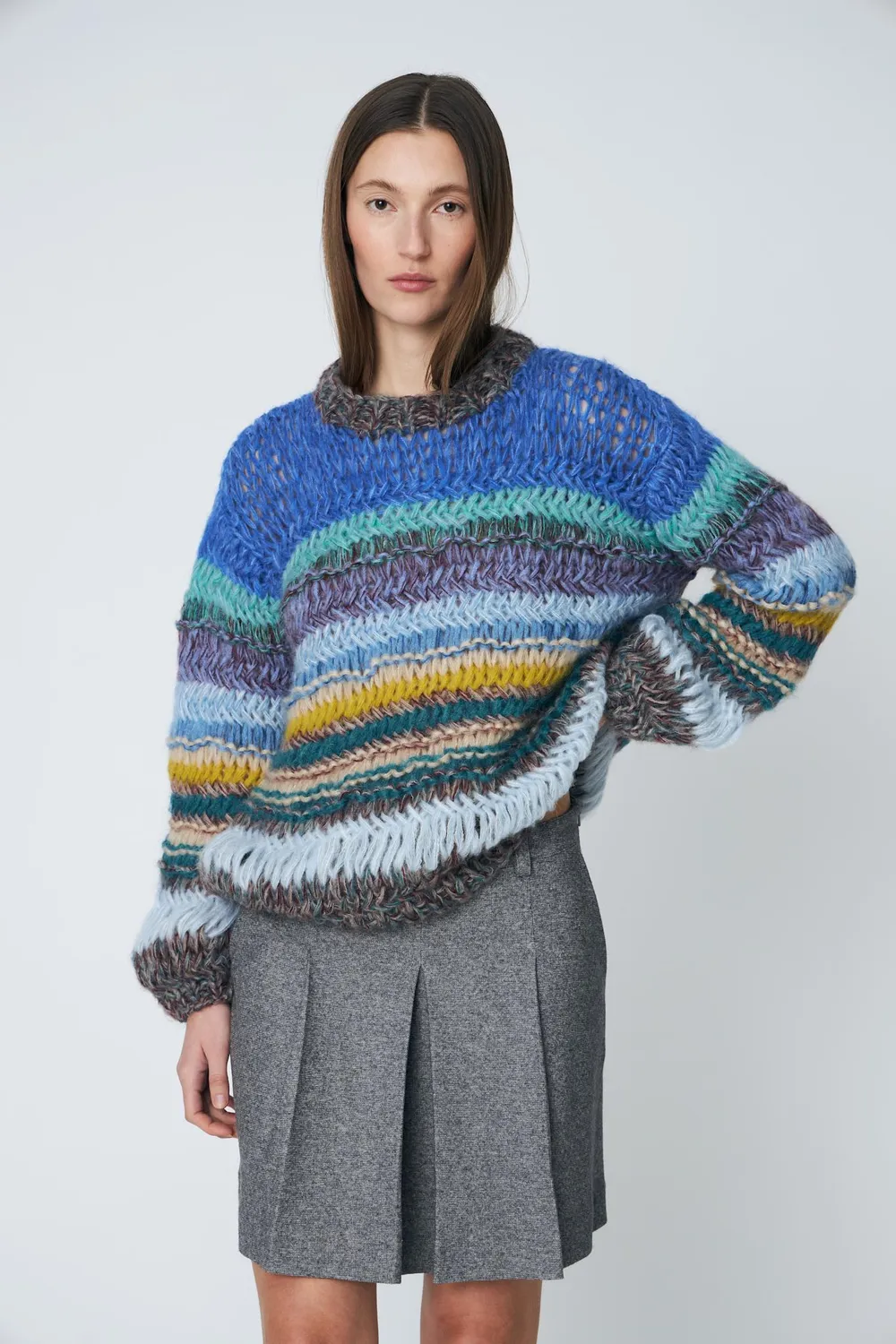 Dawnxdare Genova pullover striktrøje 630 Blue Sky