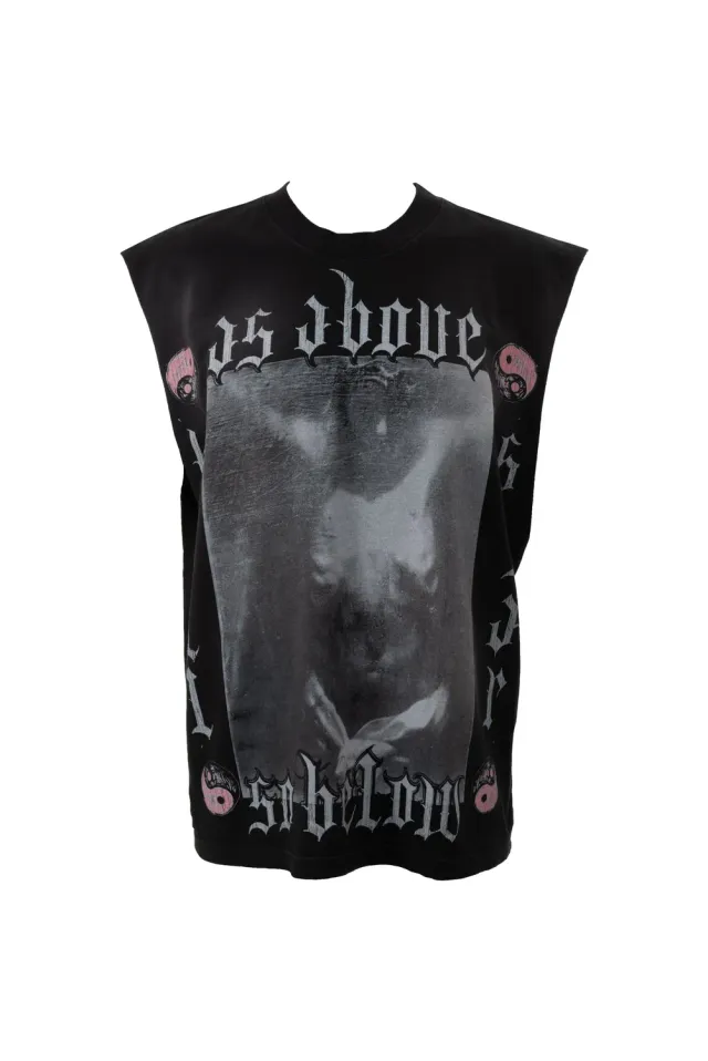 Hellstar HSSS26TE5-BLK cutoff t-shirt sort