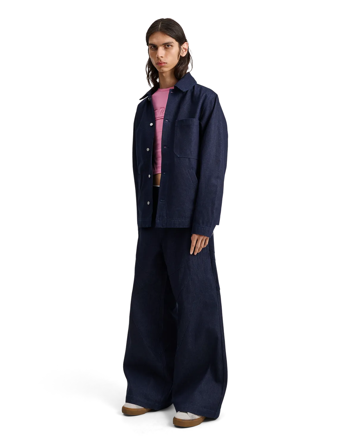 Alis Danie barrel jeans solid blue bomuld