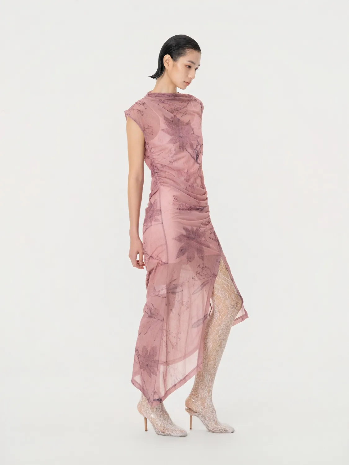 Feng Chen Wang Printed Plant Dye kjole pink