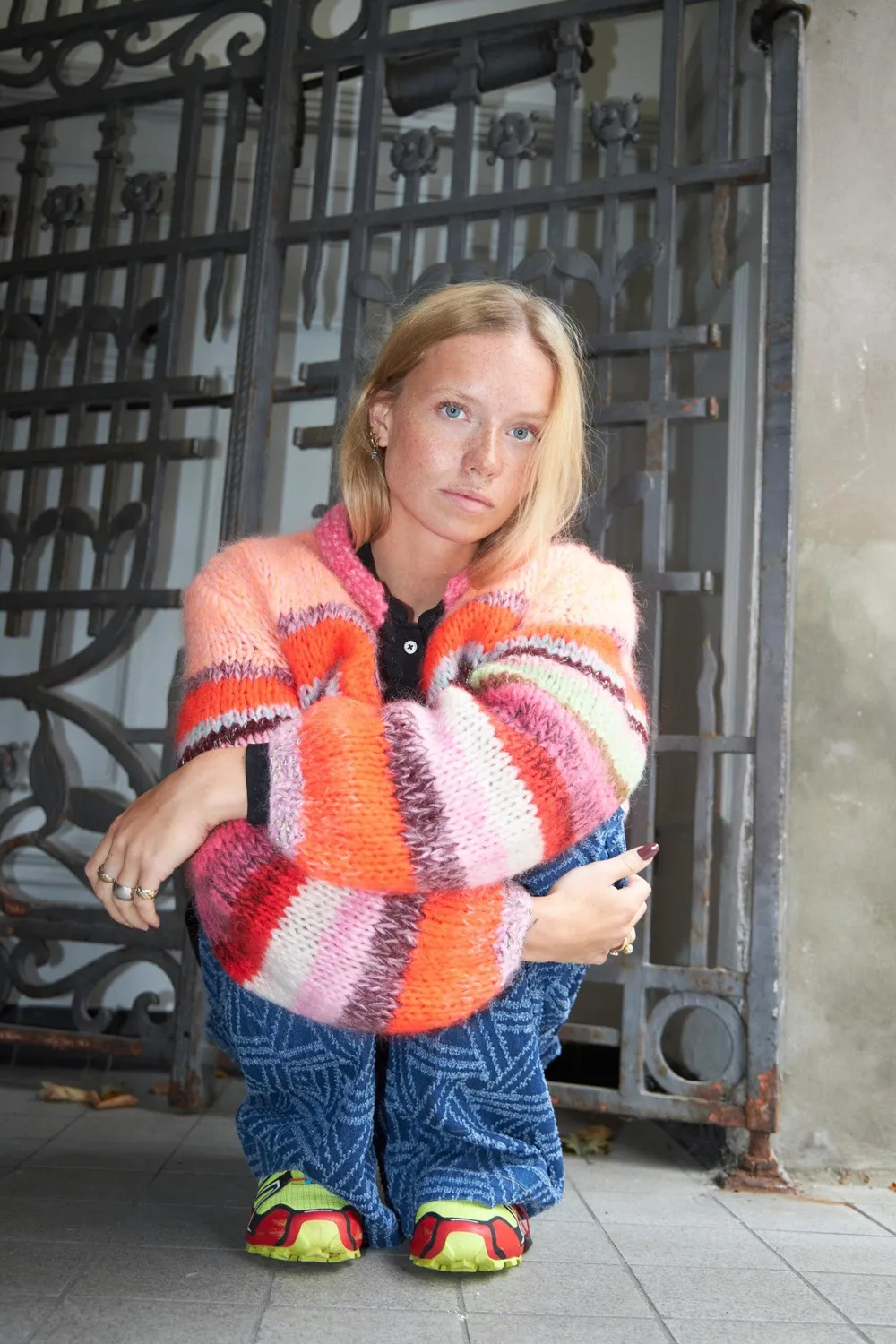 DAWNXDARE Gabi 919 Pink Multi cardigan mohair