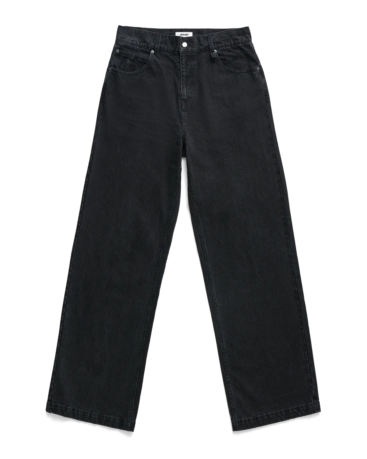 Alis Bam jeans wide fit vasket sort bomuld
