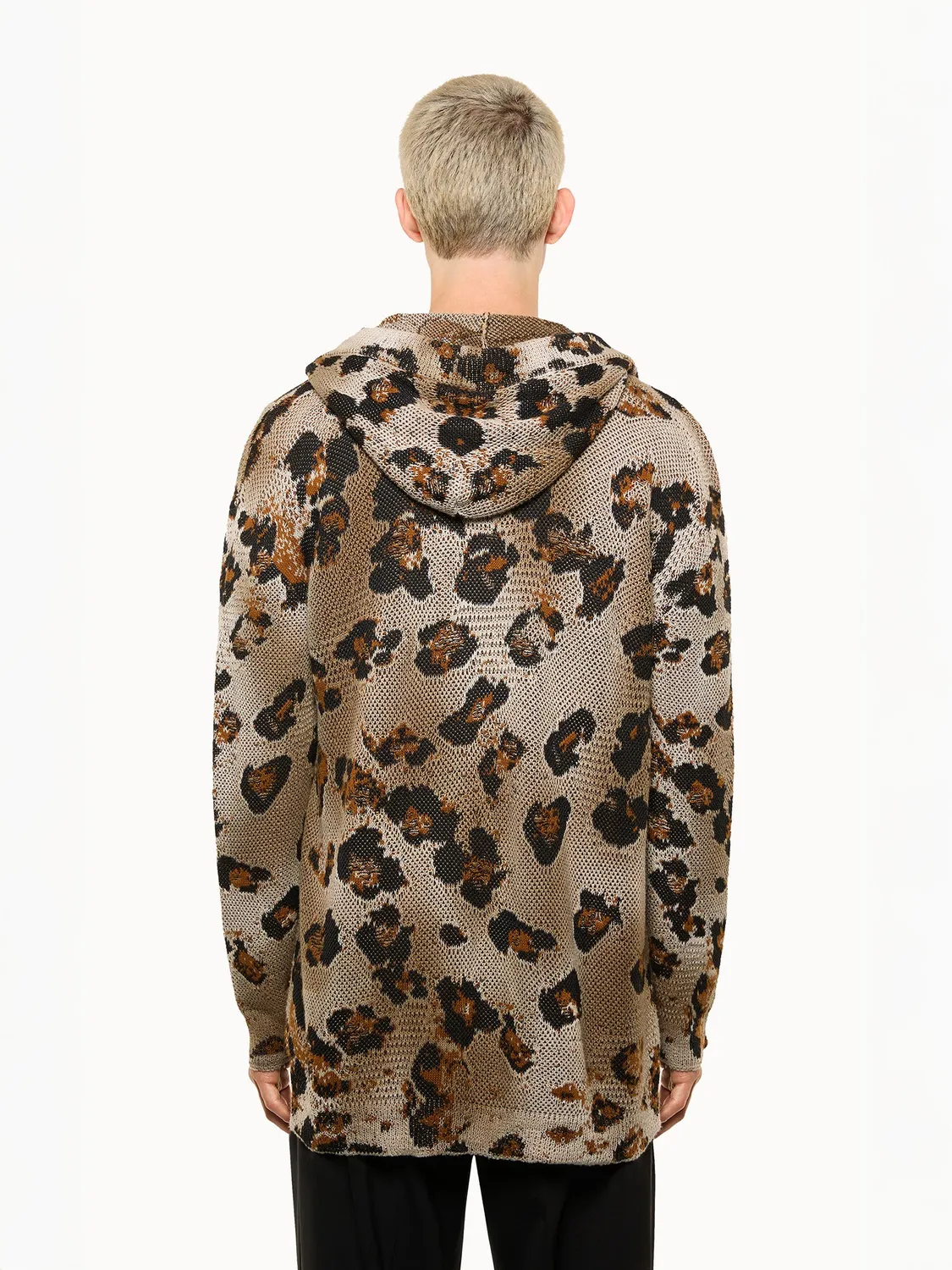 Laneus animal print oversized cardigan multicolor